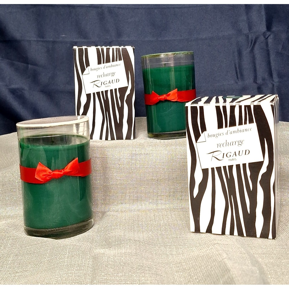 Two 7.4oz Rigaud Paris Cypres Recharge Scented Candle 200g Unused in Boxes Pair